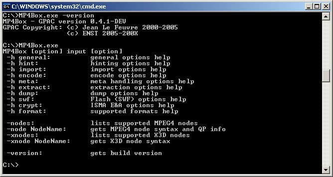 MP4Box 1.0.1 full Windows 7 MP4Box 1.0.1 full