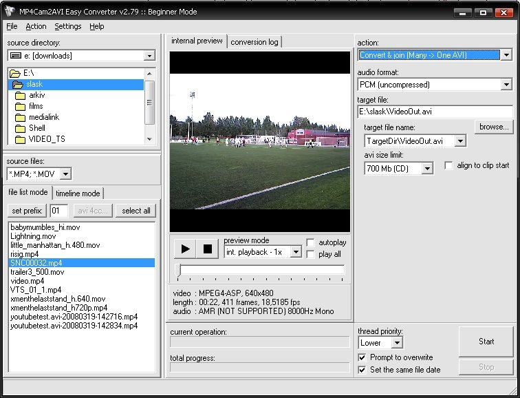 MP4Cam2AVI screenshot MP4Cam2AVI screenshot