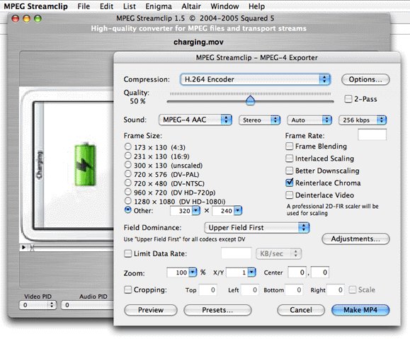 MPEG Streamclip screenshot MPEG Streamclip screenshot