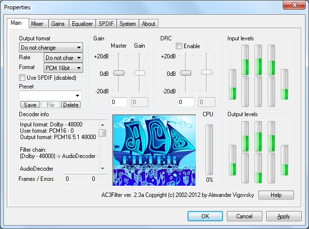 ac3 filter setup