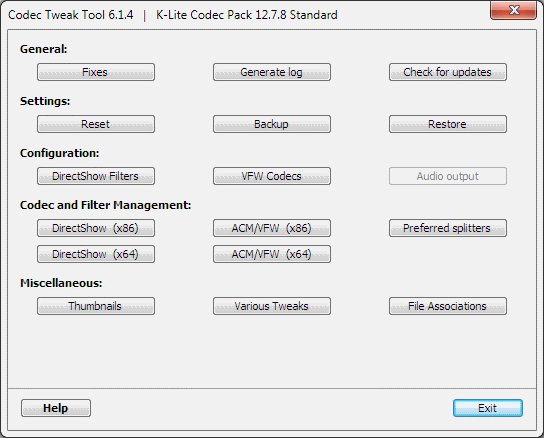 K-Lite Codec Tweak Tool Windows 11 download