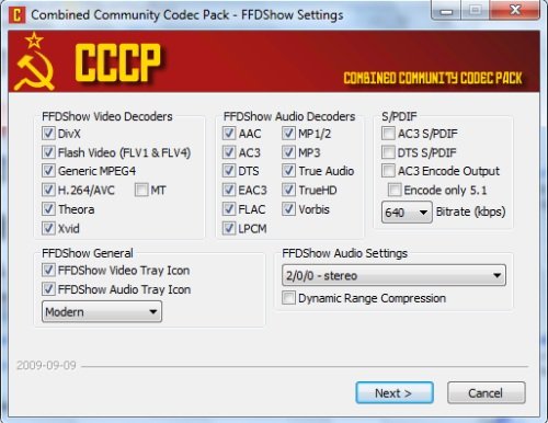 cccp Combined Community Codec Pack windows 7