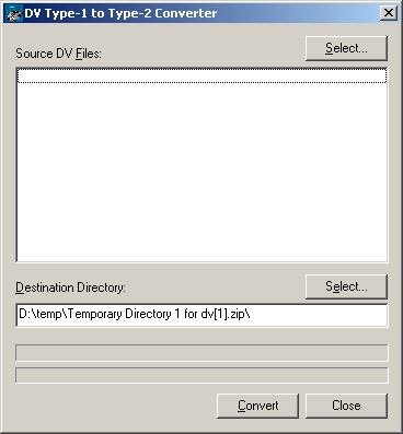 Ulead DV Type 1 to DV Type 2 Converter screenshot