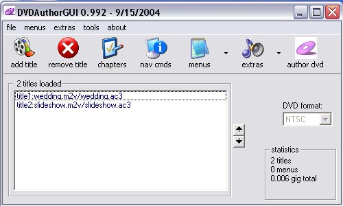 DVDAuthorGUI screenshot