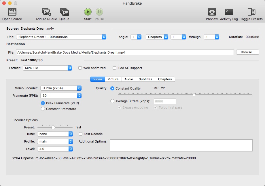 handbrake 1.0.7 default rip settings