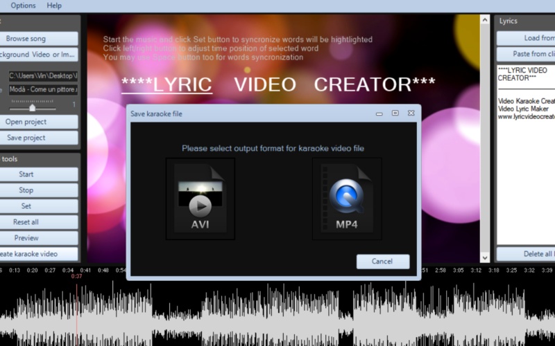 Creator видео. Lyric Video maker. Караоке easy видео.