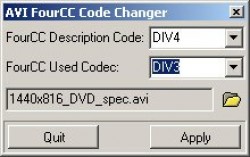 AVI FourCC Code Changer screenshot
