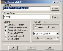 PgcDemux screenshot