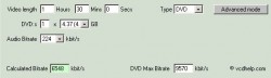 VideoHelp Bitrate calculator screenshot
