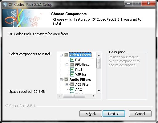 codec pack 교육 비디오 em hd